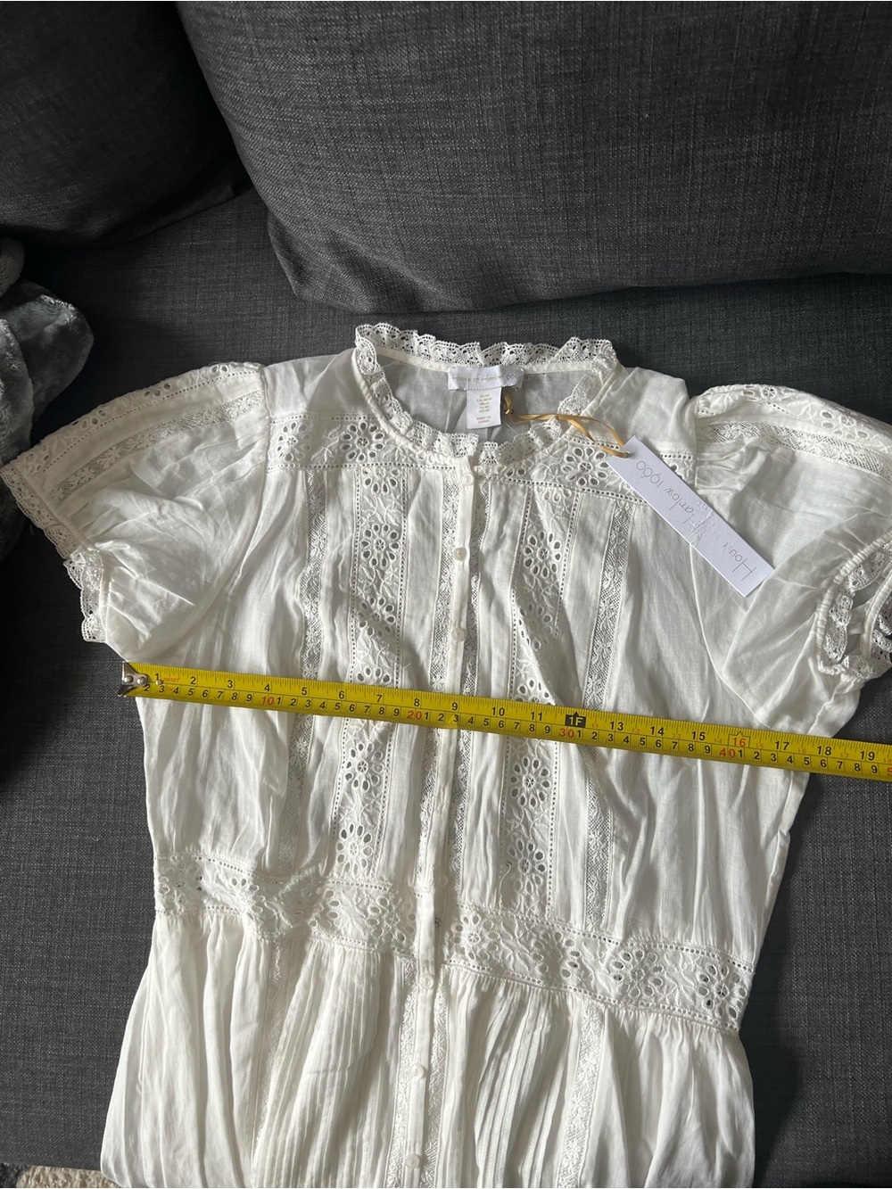 House of Harlow 1960 100% Cotton Embroidered Maxi dress size M - Picture 6 of 7